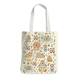 Reisetasche aus Segeltuch, Motiv: London, Stadt, Souvenirs, Geschenke für Reiseliebhaber, wiederverwendbare Einkaufstasche, Capybara, One size