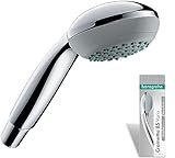 hansgrohe Crometta 85 - Duschkopf, Handbrause mit 2 Strahlarten, runde Duschbrause (⌀ 85 mm), Brausekopf mit Antikalk-Funktion, Chrom, 28562000