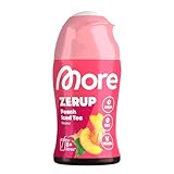 MORE Zerup, Peach Iced Tea, 65 ml, für bis zu 8 l Fertiggetränk, zuckerfreier Sirup mit echten Fruchtextrakten, vegan, zero Kalorien - made in Germany