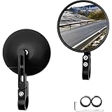 Motorrad Spiegel 360° Drehbar 2 Stück Runde Lenkerendenspiegel Lenkerdurchmesser von 22 mm und 25, Motorradspiegel Kompatibel mit Meisten Motorrädern