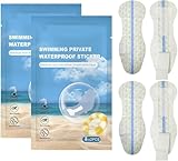 4 Stück Wasserdichte Slipeinlage Zum Schwimmen, Tragbarer Schwimmaufkleber, PU Klare Hygienische Einlagen Für Badebekleidung, Badebekleidungs Aufkleber Private Slipeinlage Zum Schwimmen, Spa, Strands