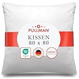 Pullman Kopfkissen 80x80 cm - Hotelqualität Mikrofaser Kissen für Nackenschmerzen, Bequemes Allergiker Schlafkissen mit 1000g Füllmaterial, Oeko-Tex zertifiziertes Bett Kissen (80 x 80)