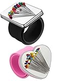 QHFlashbuy Magnet Nadelkissen Armband 2 Stück Armnadelkissen Magnetisch Magnetischer Pin-Halter Magnetisches Silikon Handgelenkband für Friseur DIY Handwerk Nähnadeln Kissen