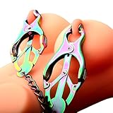 Nippelklemme Für Frauen Und Männer Bruststimulatoren Mit Verbindungskette Verstellbare Nippel Klammern Fetisch Nippelklemmen Für Paare Nipple Clamps LZYLWC (Schwarzer Ball)
