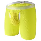 SUPTTING Herren Boxershorts aus NetzAtmungsaktive Unterhose Schnelltrocknende Unterwäsche mit Elastischem Bund Sportunterwäsche mit Langer Beinform Funktionsunterwäsche Enganliegend