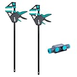 wolfcraft XL-Einhandzwingen-Set PRO ERGO, 3-tlg. - Spannkraft 150kg - Komfortables Spannen für den Allroundeinsatz mit Spannweiten von bis zu 1.060 mm - 8673060