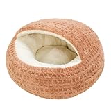 Generisch 2026 Katzenbett mit Kapuze, halbgeschlossen, gemütlich, wärmend, kleines Bett für Welpen und (Coffee, 40cm)