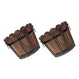 TOYANDONA 1 Satz Holzblumentopf Mit Abflusslöchern Kleiner Pflanztopf Für Gemüse Und Wiederverwendbar Für Garten Und Terrasse Und Tragbar Pflanzprojekte 2 Stück