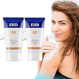 Ehd Sunscreen,Ehd Sonnenschutz Gesicht,Ehd Sonnenschutz SPF 50 PA+,No Sticky Face Sunscreen,täglicher UV-Schutz-Sonnenschutz,Moisturiser Sonnenschutzmittel,Für jede Haut geeignet (2 PCS)