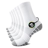 TUUHAW Tennissocken Damen 39-42 Weiß Socken Herren 39-42 Sportsocken Laufsocken Baumwolle Herrensocken Wandersocken Fahrradsocken 6 Paar Frottee Running Socken für Damen