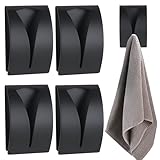 Demarsen 4 Stück Selbstklebend Handtuchklemme, Handtuchhaken Geschirrtuchhalter Ohne Bohren, Wandhaken Küche aus Edelstahl, Haken Handtuchklemme für Küche Badezimmer Toilette