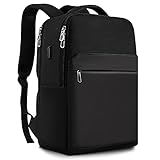 SONAMBULO Laptop Rucksack 15.6 Zoll Arbeit Rucksäcke mit USB Ladeanschluss Business Rucksack für Notebook Wasserabweisend Arbeitsrucksack Schulrucksack Laptoprucksack Herren Damen - Schwarz