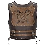 Durio Wikinger Rüstung mit Geprägten Lederrüstung Wikinger Kostüm Retro Mittelalter Ritter Leder Rüstung für Larp/Cosplay