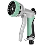 RESTMO Gartenbrause, Metall Hochdruck Garten Handbrause, 7 Funktionen Spritzdüse, Einstellbarer Wasserdurchfluss Garten Spritzpistolen Bewässerungspistole für Garten Bewässerung, Autowaschen, Blaugrün