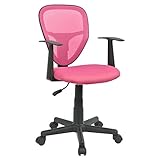 CARO-Möbel Kinderdrehstuhl Studio - Ergonomischer Schreibtischstuhl mit Armlehnen, Verstellbar, Rosa, Pink - Ideal für Kinder, Atmungsaktives Mesh, Leichter Aufbau [bis 80kg]