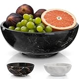 Gusto Nostro Luxuriöse, dekorative Schüssel aus schwarzem Marmor für Couchtisch, elegante moderne Obstschale für Küchentheke, schwerer Steineingang, für Schlüssel, Schmuck, Potpourri-Halter