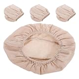 Gadpiparty 4 Stück Sauerteig-Gärkörbchen-Einlagen – 25 cm ovale Leinen-Brotkorbabdeckung – waschbare, antihaftbeschichtete Stoffeinlage für Teiggärung und Gärkörbchenbacken