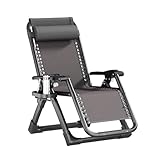 FLEPYHB Tragbarer Zero-Gravity-Stuhl, Klappbare Lounge-Liegestühle mit Kissen und Getränkehalter, Bequemer Verstärkter Pool-Strandsessel für Garten, Terrasse, Strand