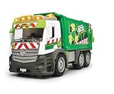 Dickie Toys – Action Truck Müllauto – Müllwagen inkl. Mülltonne, mit Sound und Warnlicht, Be- und Entladefunktion, Müllabfuhr für Kinder ab 3 Jahren, Grün/Weiß