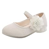 FGUUTYM Mädchen Kleidschuhe, Baby Ballerina Mädchen Sandale Schuhe Blumenschuhe Barfußschuhe Baby Krabbelschuhe Mädchen Taufschuhe Mädchen Baby Lauflernschuhe Baby Sandalen Sommerschuhe Mädchen