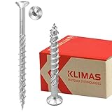 KLIMAS Holzschrauben Torx - Spanplattenschrauben Weiß - Senkkopfschrauben - Terrassenschrauben - Universalschrauben - Dachkonstruktion Schrauben Set - Holzschrauben 5x80 mm 200 Stück