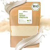 RheinNatur Bio Whey Protein-Pulver 900 g - Geschmacksneutrales Eiweißpulver ohne Zusatzstoffe & ohne Soja - 100% reines Bio Molke-Protein für Proteinshakes