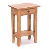 DESIGN DELIGHTS Rustikaler Vintage Telefontisch PLANTA | 52x34cm (HxB), Mahagoni Massivholz | Blumenhocker, Flurtisch, Beistelltisch, Nachtschrank mit Schublade | Farbe: 08 honigfarben gewachst