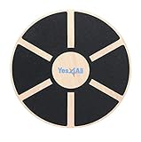 Yes4All Balance Board aus Holz; Brett mit hochwertiger rutschfester Oberfläche; Balance Trainer & Wackelbrett für das Ganzkörpertraining, Schwarz