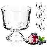 KADAX Eisbecher 6 Stück Set, 280 Milliliter Dessertschale aus hochqualitativem Glass, 10.6x9.4cm Eisgläser, Spülmaschinenfeste Fruchtgeleeschalen, Dessert Tassen für Eiscreme (280 ml, 6 Stück Set)
