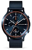 Lilienthal Berlin, Chronograph Blue Orange mit Armband Mesh Blue