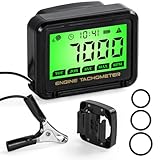 Universal Digital Drehzahlmesser, Präzises LCD Stundenzähler mit Drahtloser Induktion (0-18.000 U/min) für Motorräder, Rasenmäher, Generatoren - mit Akku-Überwachung, Nachtsicht und Wartungsfunktionen