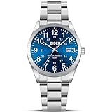 LN LENQIN Uhren Herren Edelstahl Herren Uhr Analog Quarzuhr 30M Wasserdicht Armbanduhrherren Mode Casual Designer Uhr für Männer