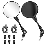 Nicrulp Motorrad Spiegel mit M8 M10 Schrauben und Montagesockel, Lenkerendenspiegel, Motorradspiegel, Lenkerspiegel, Rückspiegel Motorrad, Runde Motorradspiegel für Meisten Motorrädern, Scooter
