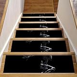 Stufenmatten für Holzstufen, 15 Stück, zum Abziehen und Aufkleben, waschbar, 76,2 x 20,3 cm, Schwarz (2)