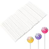 200 Stück Cake Pop Stiele, Weiß Cakepop Stieles, Lolli Stiele aus Papier Cake Pops Stieles, Mini Lollipop Sticks Weiss, Cakes Pop Sticks Lutscher Papierstäbchen für Lutscher, Bonbons, Pralinen, Kekse