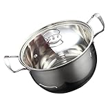 BESPORTBLE Edelstahl Suppentopf mit Deckel Milch Kochtopf für Herdarten Induktionsgeeignet Spülmaschinenfest Antihaftbeschichtet Schnelles und Gleichmäßiges Erhitzen