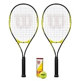Wilson Energy XL Tennisschläger-Set mit 2 Schlägern und Meisterschaftsbällen