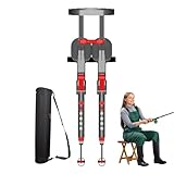 JACKANNA Unsichtbarer Klappstuhl – Leichte Beinstütze für Friseure/Köche/Angler, 5-Fach höhenverstellbar, ergonomische Sitzlösung für Outdoor & langes Stehen (Rot)