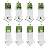 COSHAL 12 Paar Damen-Socken aus Bambus, Sportsocken, Sommersocken, Laufen, atmungsaktiv, niedrig geschnitten, nicht sichtbar, Innensocken, weiß, 4-7