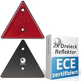 valonic Dreieck Rückstrahler, 2 Stück - zertifiziert nach ECE: R3.02 Class IIIA (für Strassenverkehr)- 15cm - Reflektor für Anhänger - rot - keine Schrauben enthalten