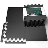 Arebos EVA Puzzlematte 18-teilig | Bodenschutzmatte ca. 2,02 m² inkl. Randstücke | Fitness, Pool & Spielmatte | Trainingsmatten Fitnessgeräte | Fitnessmatte 32,5 × 32,5 x 1 cm
