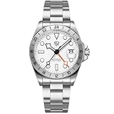 KALPADIVES RollsTimi RT-7911 Herrenuhr NH34 Automatikuhrwerk Automatikuhr Saphirglas 100m Wasserdicht Leuchtende Uhr Edelstahlband Business Sport Uhr, Weiß Rt7911 Af