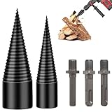 Bohrkegel Holzspalter Spaltbohrer, Holzspalter Bohrer, Holzspalter Schraube Kegel, Schraube Kegel Schaft, (42mm/32mm) mit 3 Bohrgriffe(sechseckigen/quadratischen/runden Schäften) Brennholzbohrer