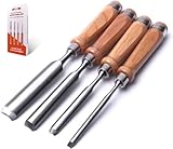 ATOPLEE 4 Stück Stechbeitel Set für Holz,Holz Meißel Werkzeug Schreiner Hohlbeitel CR-V Stahl halbkreisförmige Kante 8mm(5/16')/12mm(1/2')/18mm(3/4')/25mm(1')