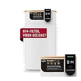 DENIOS PREMIUM Luftreiniger für Allergiker mit H14 HEPA Luftfilter, 1 Luftreiniger für 100 m³ Raucherzimmer & Wohnung, gegen 99,995% Tierhaare & Gerüche, Schimmel,Pollen, Staub & Viren, PURIFIAIR.620