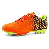 JABASIC Kids Outdoor Fußballschuh Athletic Firm Ground Fußballschuhe (33 EU,Orange-1)