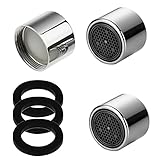 iJiGui Strahlregler M22, 3 Stück Wassersparend Strahlregler, Wasserhahn Sieb Einsatz Wasserhahn Aufsatz mit Edelstahl, Aufsatz Perlatoren für Wasserhähne