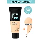 Maybelline New York, MakeUp Fit Me Foundation Matte, 112 Soft Beige, 30 milliliter