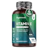 Vitamin E Weichkapseln 400IE - 180 Vegane Softgels - Vitamin E Öl DL Alpha Tocopherylacetat -6 Monate Vorrat - Für Oxidativen Stress (EFSA) - Natürliches Vit E Nahrungsergänzungsmittel - WeightWorld