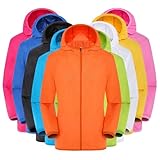 Generisch Regenjacke Herren Wasserdicht Sonnenschutz Packbare Ultraleichte Windjacke Fahrrad Regenmantel mit Kapuze Einfarbig Outdoorjacke Atmungsaktiv Übergangsjacke für Herren, S-4XL